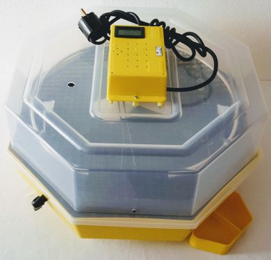 Incubator Cleo 5 cu termohigrometru digital, întoarcere semi-automată ouă de găină & prepeliţă şi cupă exterioară pt. apă