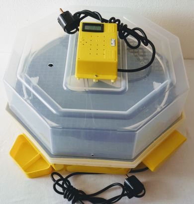 Incubator Cleo 5 cu termohigrometru digital, întoarcere automată ouă de găină & prepeliţă şi cupă exterioară pt. apă